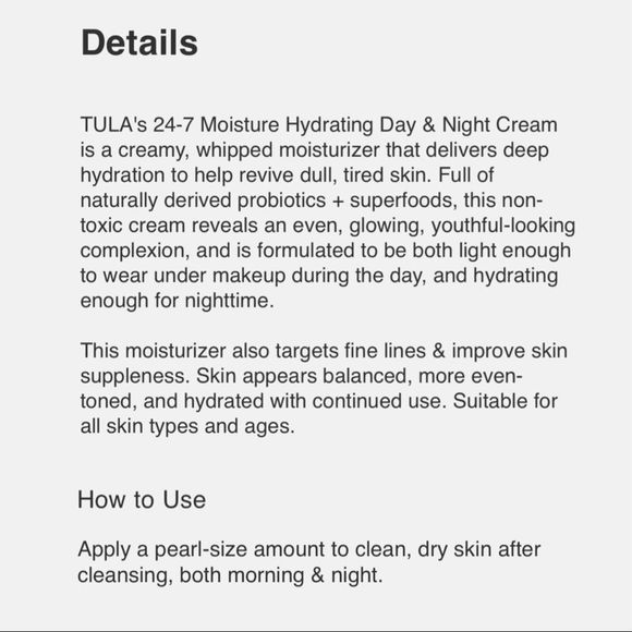 🔶3/$15 Tula 24-7 Moisture Hydrating Cream - Picture 2 of 3